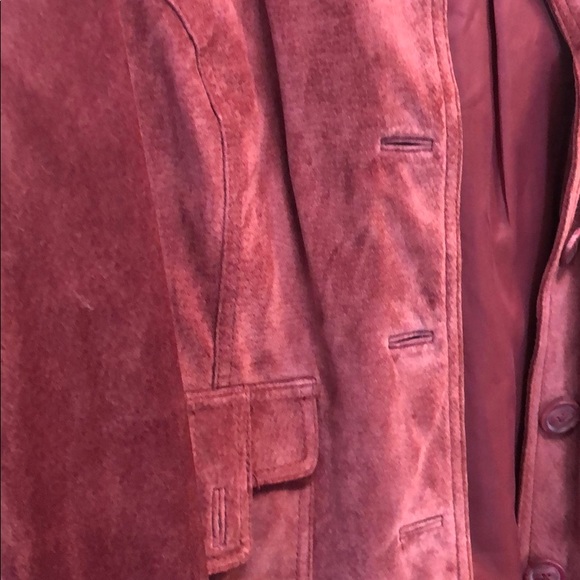 Mauve suede like lined jacket. - Picture 2 of 3